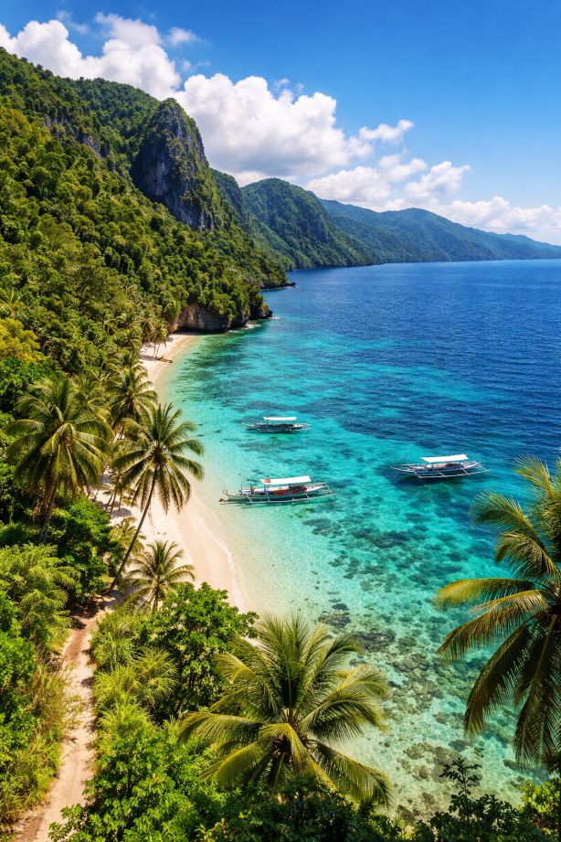 Cebu island coastline and tropical scenery