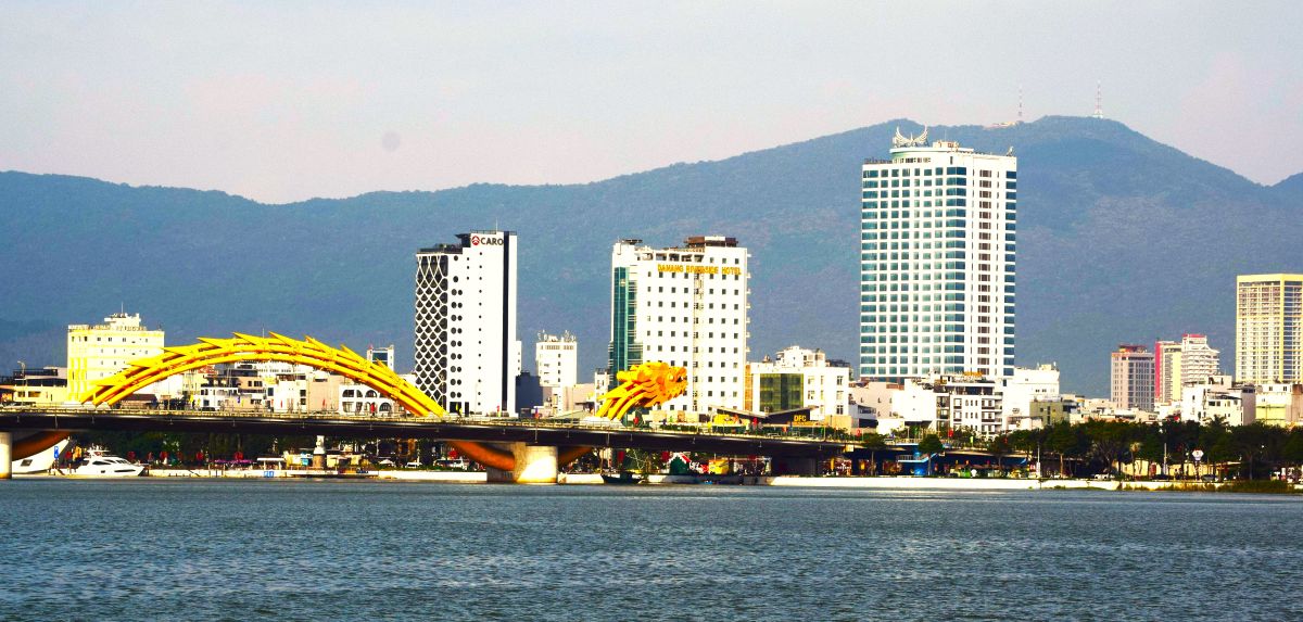 Da Nang city skyline with modern buildings and river view