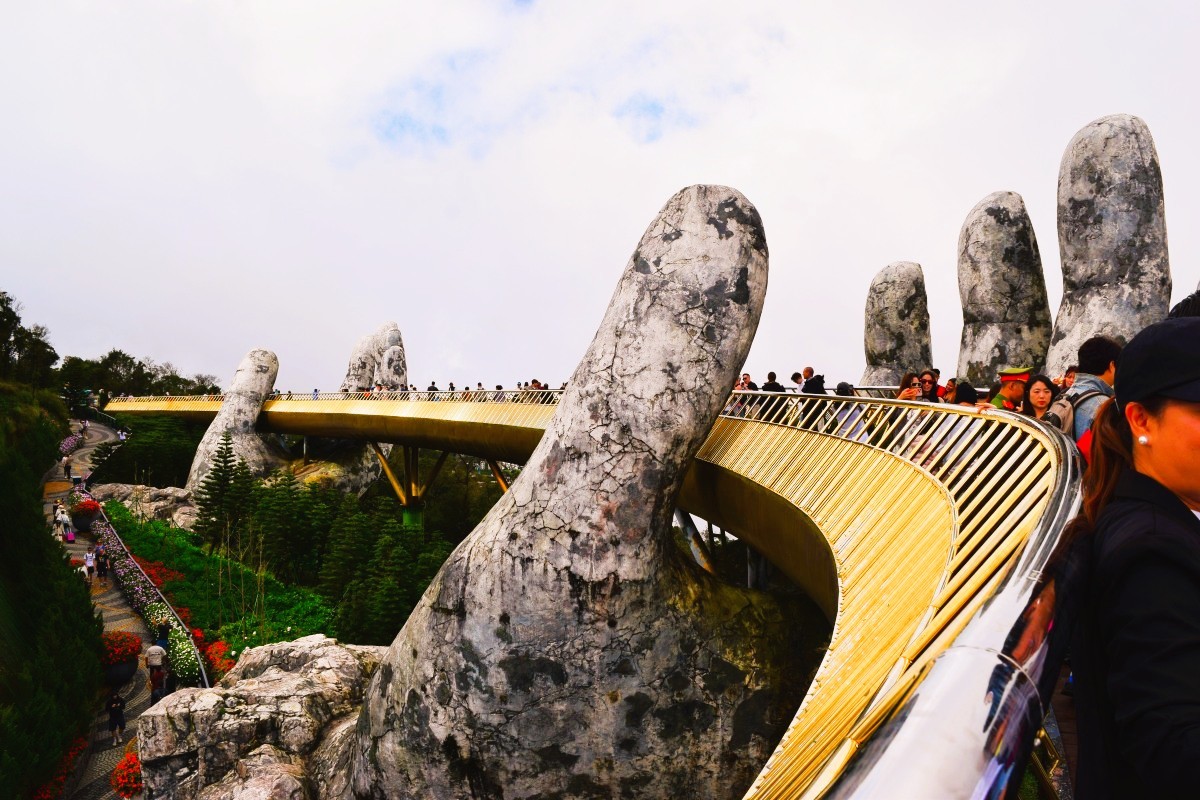Bana Hills whit Golden Bridge near Da Nang with natural scenery and cultural appeal