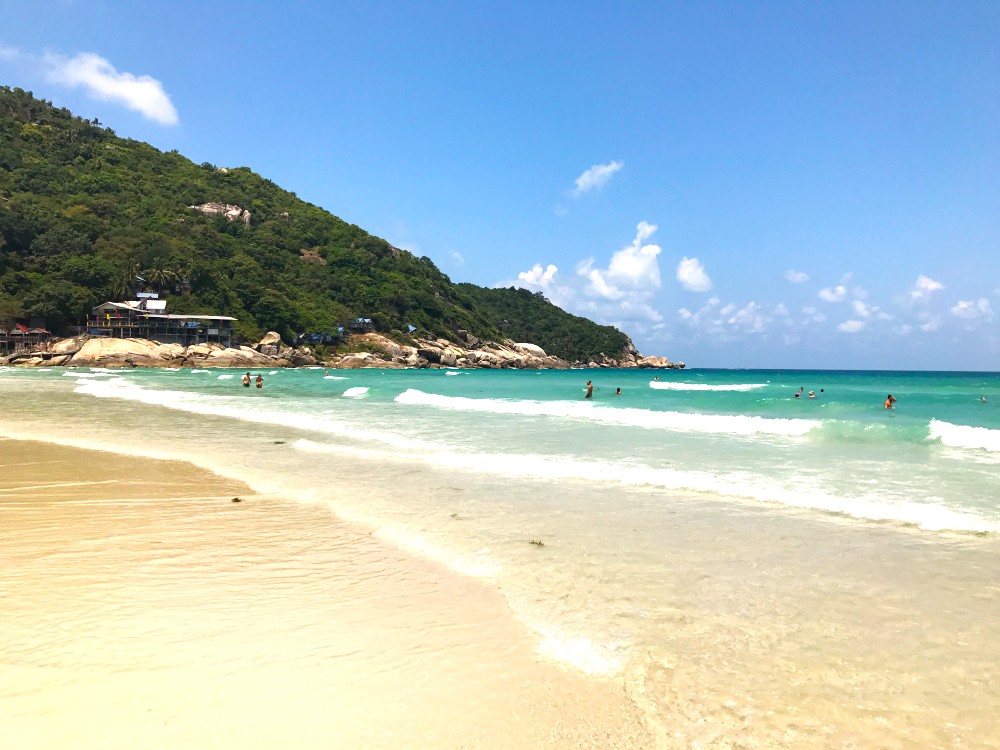 Koh Phangan beach with tropical sand and sea