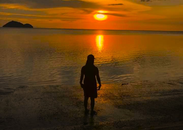 Koh Phangan beach with tropical island scenery